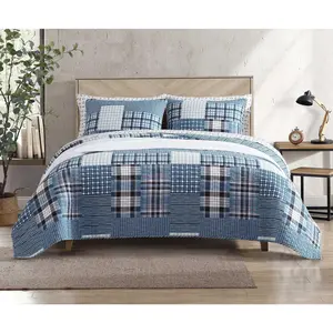 Eddie Bauer Hawthorne Blue King Quilt Sham Set