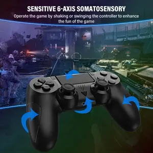 Ps4 Wireless Game Controller, Textured Anti-Slip Grip, Dual Motor Vibration, 6-Axis Gyro, 600mah Battery, Bluetooth-compatible Low Latency