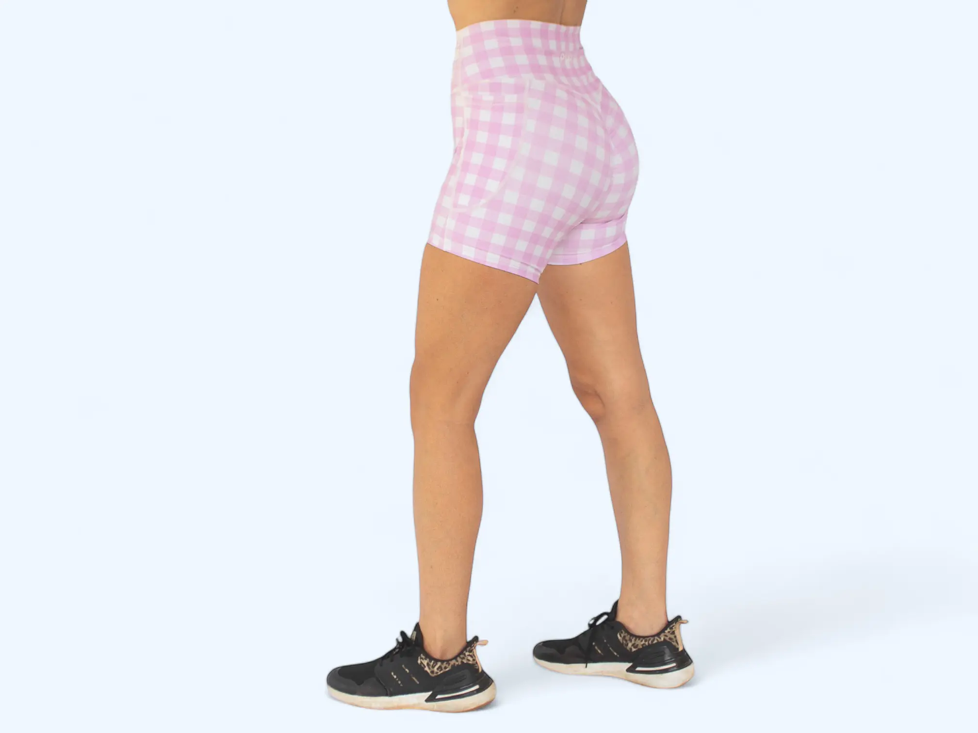 PureFit Studio Savvy Checkers High Waist Compression Shorts for Women | 5.5" - Fabric, Polyester
