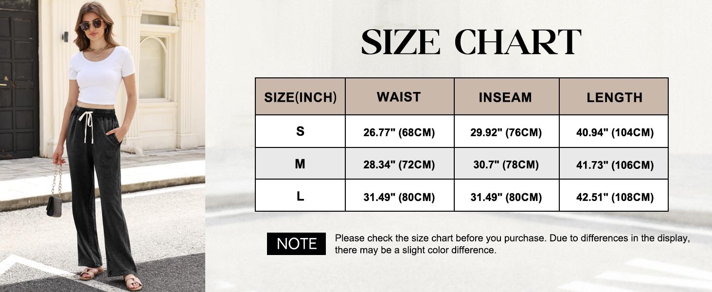 Arssm Women’s Baggy Sweatpants – Wide Leg Palazzo Pants with Acid Wash, Cotton Joggers, Drawstring Athletic Pants with Pockets for Casual Streetwear