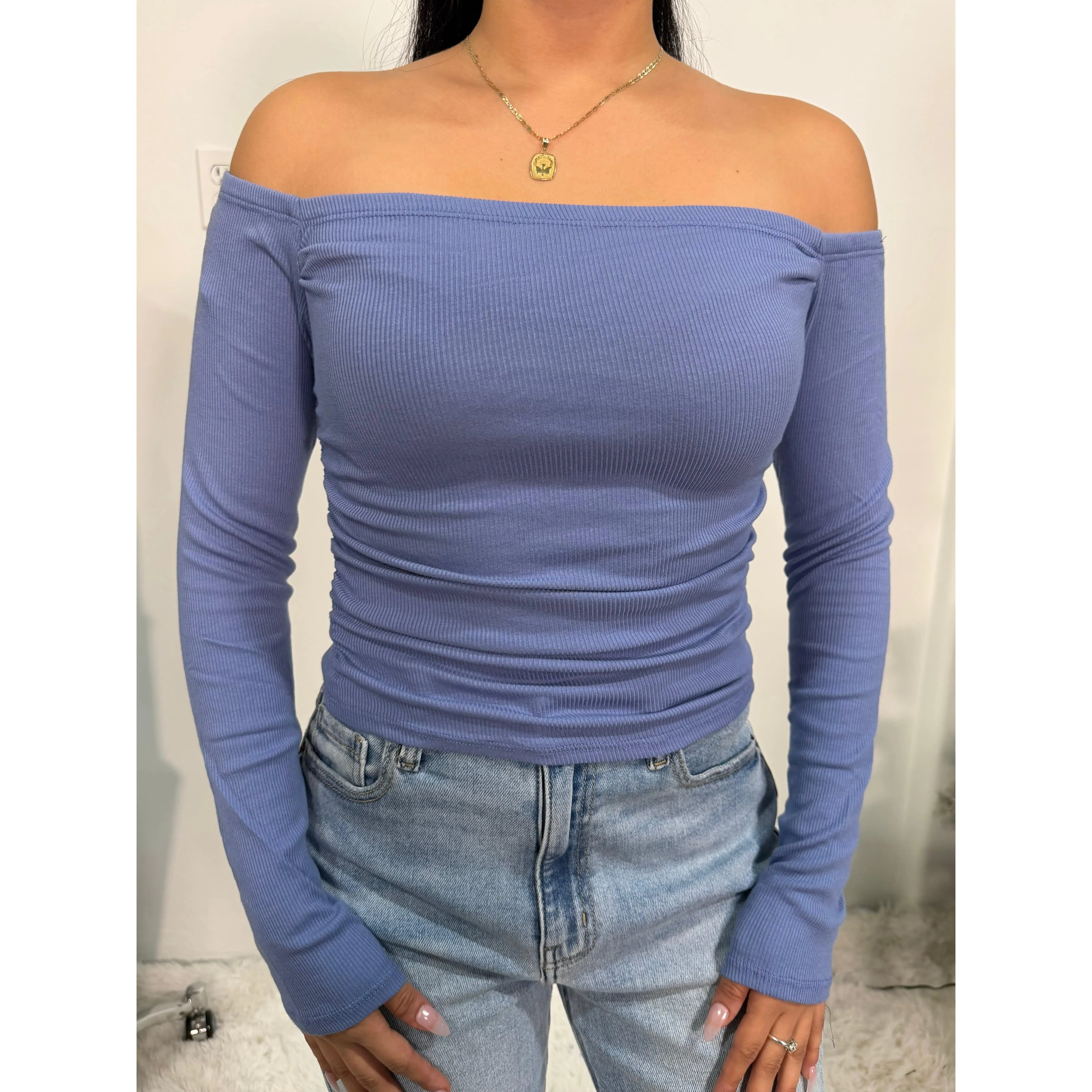 Elara Top Bundle (White & Blue)