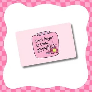 Treat yourself Card Skin - Premium Vinyl Sticker for Personalizing Your credit card - Water-Resistant & Durable Design - Available in Small Chip Large Chip & No Chip Options