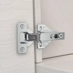 20 Pack Full Overlay Soft Close Concealed Hinges, Small Door Gap, Clip-on Plate,  Frame Door, Self Closing  Satin Nickel  Hinge, 105? Open Angle Concealed Stainless Steel Hinges