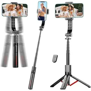 Phone Gimbal Stabilizer for Phone, Selfie Stick & Tripod with Remote Control | - Horizontal/Vertical  & 360 Rotation | Portable Design