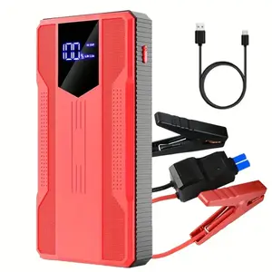 12V Portable Car Jump Starter Battery Booster Pack, Auto Jump Box with LED Flashlight, USB Fast Charger for Phones, Safe for Gas & Diesel Vehicles