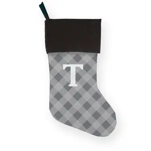 Personalized Christmas Stocking With Initial  Custom Holiday Stocking For Family, Kids, Pets & Couples  Embroidered Name Stocking, Christmas Mantle Decor