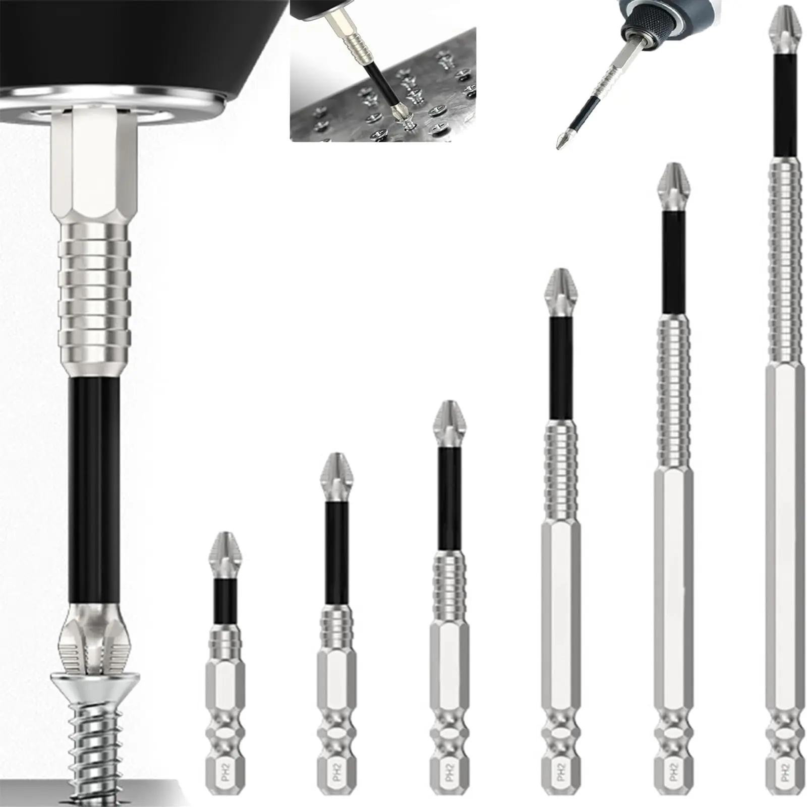 K5 Impact Resistant Bit, High-Magnetic Non Slip Screwdriver Drill Bit Set for Drywall, Wood and Metal, Universal Anti Slip Bits for Power Tools