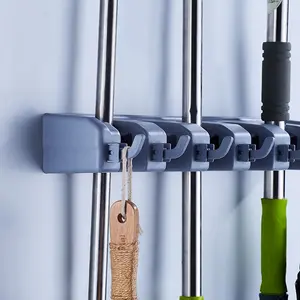 GripLite™ Plastic Wall-Mounted Broom & Mop Holder