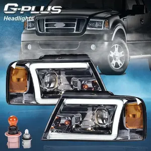 Fit For 2004-2008 Ford F-150 Lincoln Mark LT LED DRL Amber Reflector Headlights