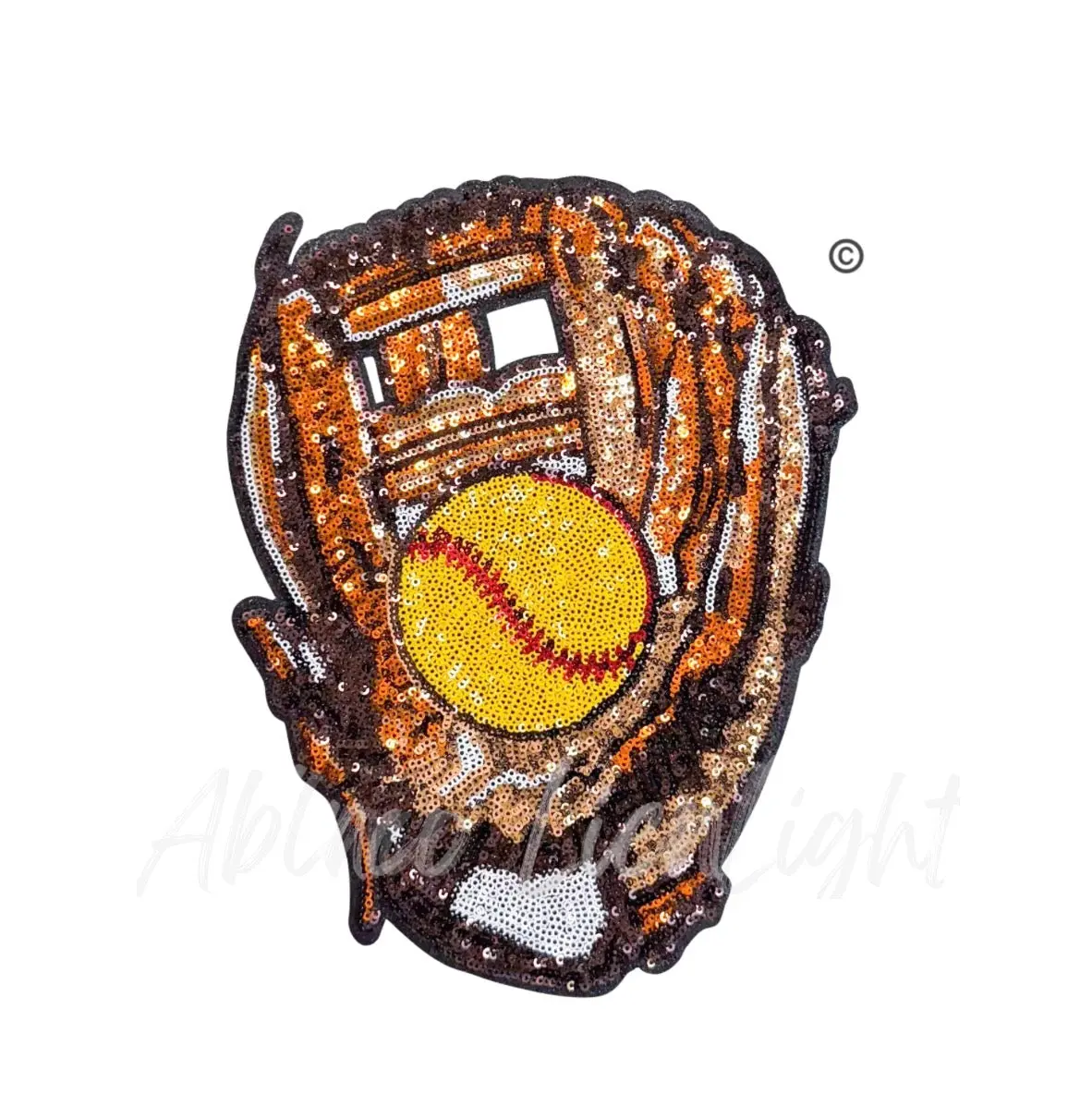 Softball Glove Mit Game Day Sequin Patch - Large