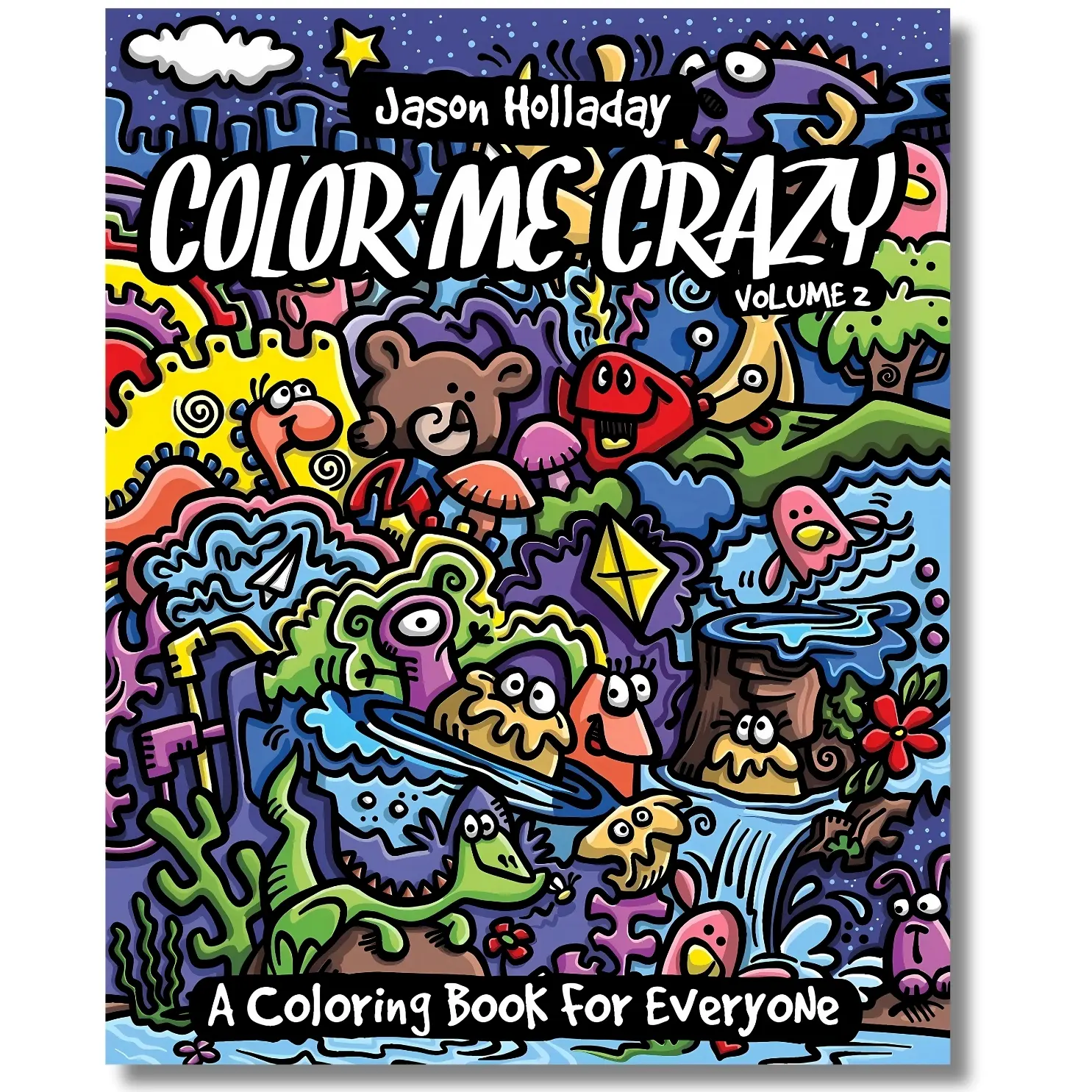 Color Me Crazy: A Coloring Book for Everyone,Cartoon Pattern Coloring Book