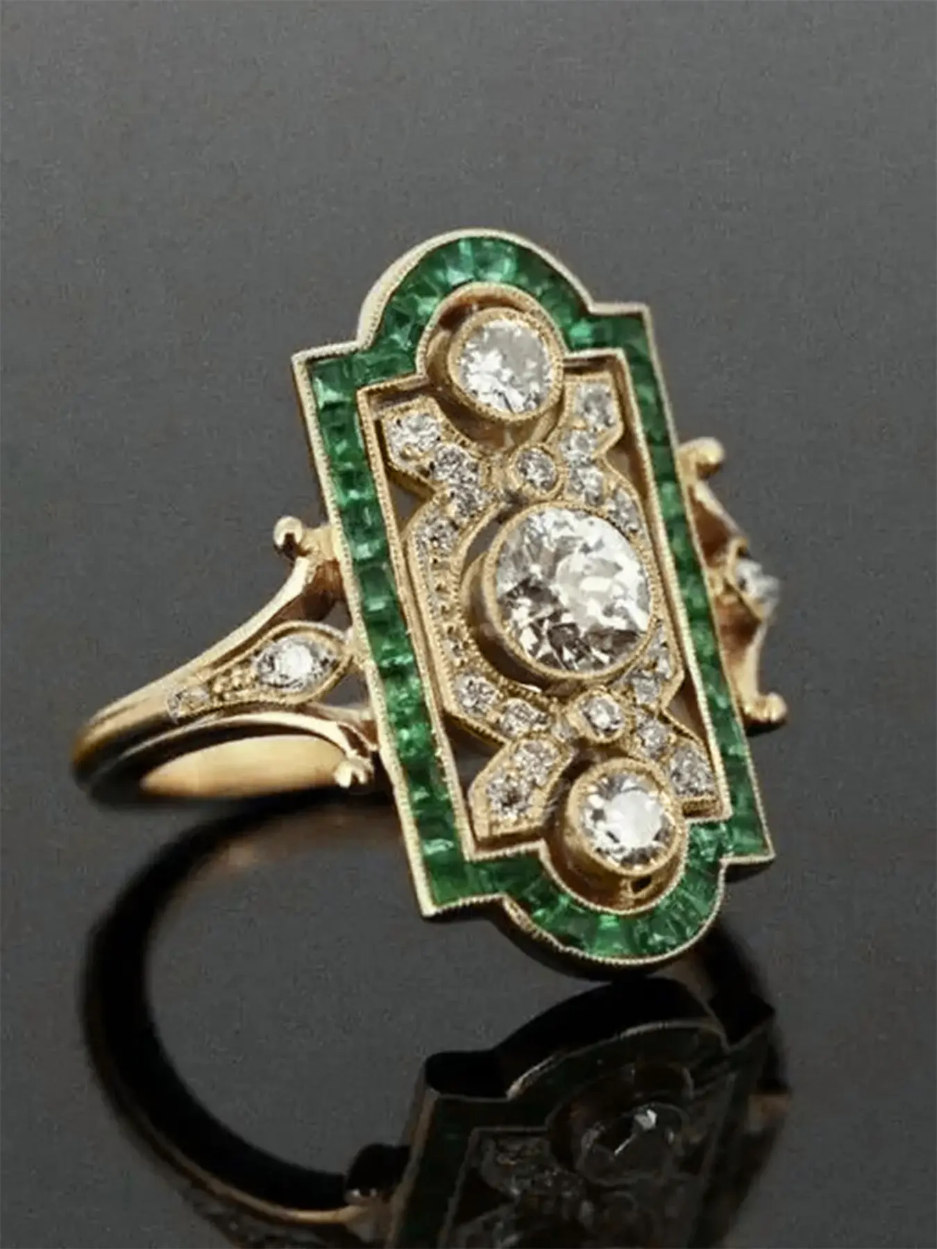 Classic Zircon Ring for Women, Radiant Rectangle Rings, Casual Copper Inlaid Zircon Jewelry Gift, All-Season Wedding Party Accessory, Sparkling Zircon Inlay, Elegant Female Fashion Statement Piece, Elegant Everyday Ring, Beautiful Rings