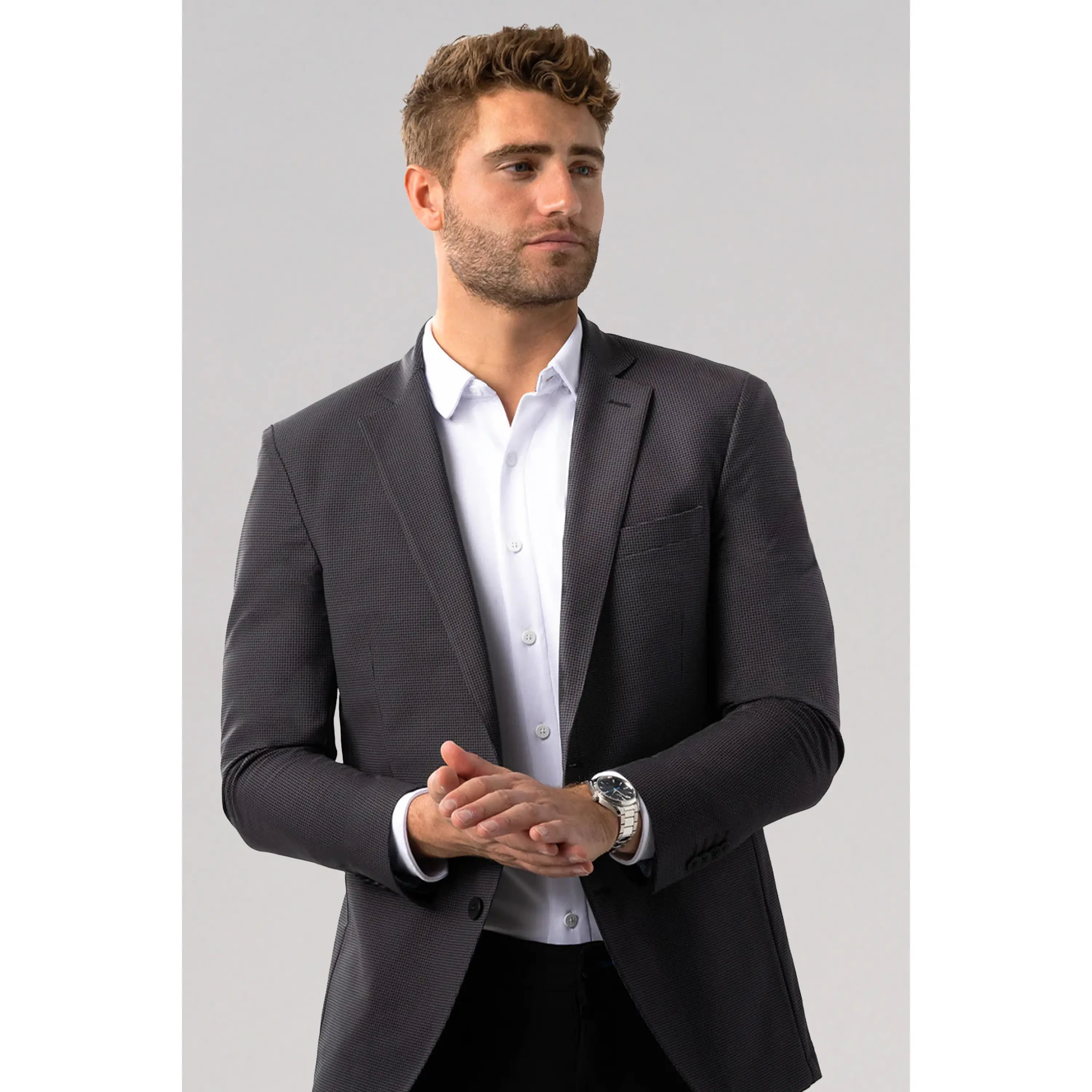 Performance Blazer // Grey Houndstooth