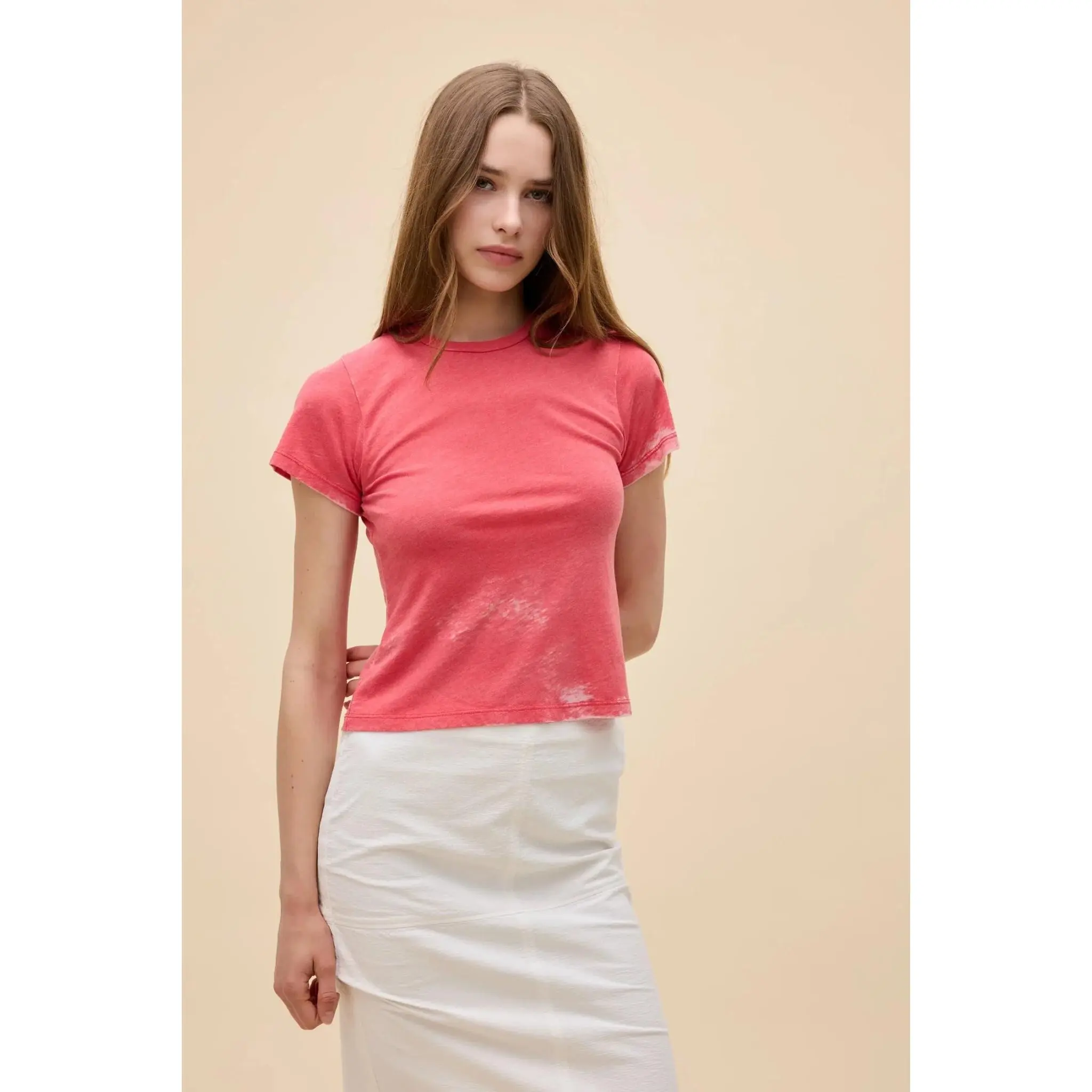 Daydreamer  Solid Burnout Vintage Tee Deep Sea Coral