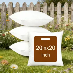 2-Pack 20x20 Throw Pillow Inserts, Soft Fluffy Lightweight Decorative Pillow Forms, Machine Wash Cushion Stuffers for Couch, Bed & Home Decor, Two Pack