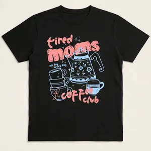 Tired Moms Coffee Club Shirt, Coffee Lover Gift, Mom Life Tee, Mother’s Day Gift, Retro Coffee Reader Shirt, Mom Life