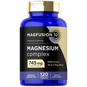 Magfusion-10 Magnesium Complex Supplement 745mg | 120 Capsules | 10 in 1 Blend | Vegetarian, Non-GMO, Gluten Free