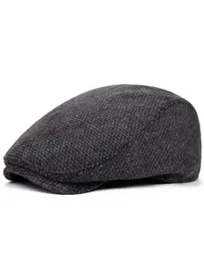 1PCS Men's Wool Blend Flat Cap - Vintage Herringbone Ivy Newsboy Hat for Autumn Winter Casual Driving