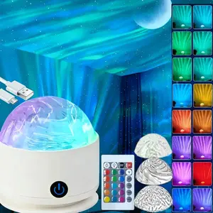 LED Aurora Projection Lamp, 3-in-1 Ambient Light with 16 Dynamic Color Effects, Adjustable Remote Control Mood Lighting Designed for Bedroom, Living Room, Home Decor, Night Relaxation and Indoor Atmosphere Creation