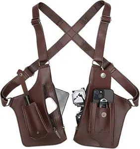 Men's Multifunctional Chest Bag - Adjustable Strap, Lightweight Water-Resistant PU Leather, Concealed Anti-Theft Underarm Concealed Carry Purse for Garden Care, Home Improvement