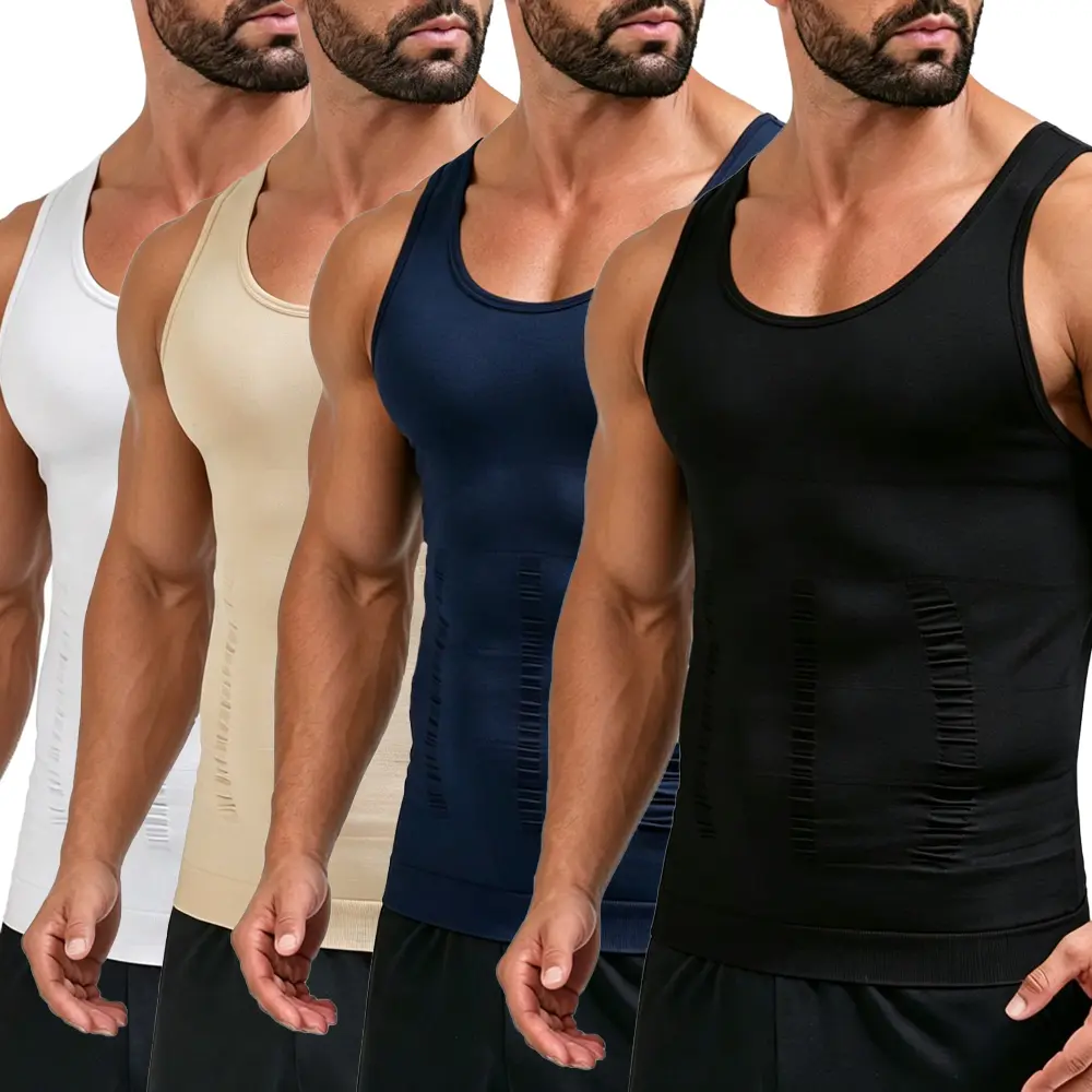 Women's High-Waisted Compression Vest - Sleeveless Tummy Control Body Shaper, Breathable Soft Athletic Tank Top, Compression Shirt for Gym & Casual Wear