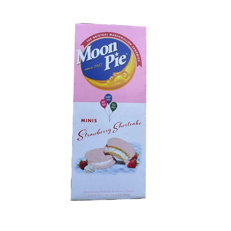 Moon Pie Marshmallow Sandwhich Mini Strawberry Shortcake Flavor- 1 Box (6 Oz )