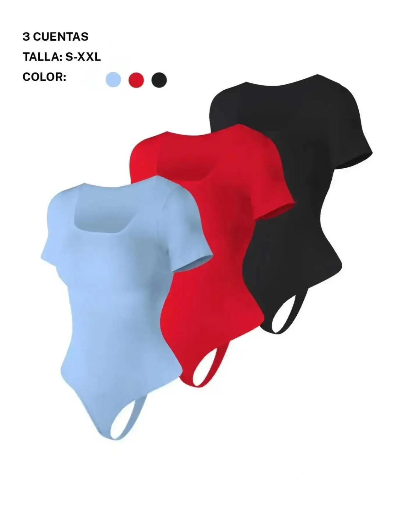 3-Piece Set Multi-Color Women's Solid Bodysuits, Firm Tummy Control, Waist Control Bodysuit, High Waist Bodysuit, Butt Lifting Shapewear, Body Shaping Shapewear, All-Season Ladies Slimming Garments, Womenswear, Underwear