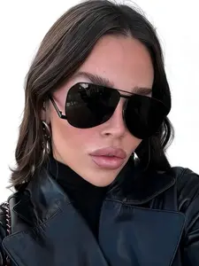 1pcs Fashion oversized pilot Sunglasses,Men's Classic Aviator Trendy Casual Summer Sunglasses, Unisex Durable Metal Frame,Ultra-Light Decorative Lenses,