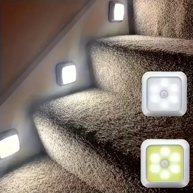 LED Motion Sensor Night Light, Three-Tone USB Wall Lamp, Rechargeable, Energy Efficient, Modern Design, Home & Office Decor, Led Wall Lights