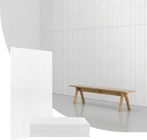 Olanglab Peel and Stick Wall Panels 4 Pack, 47.2 x 23.6 per Wall Panels, Acoustic Wall Panels, Sound Absorbing Wall Art for Home Studio and Office, Light Ash Wood Pattern.white