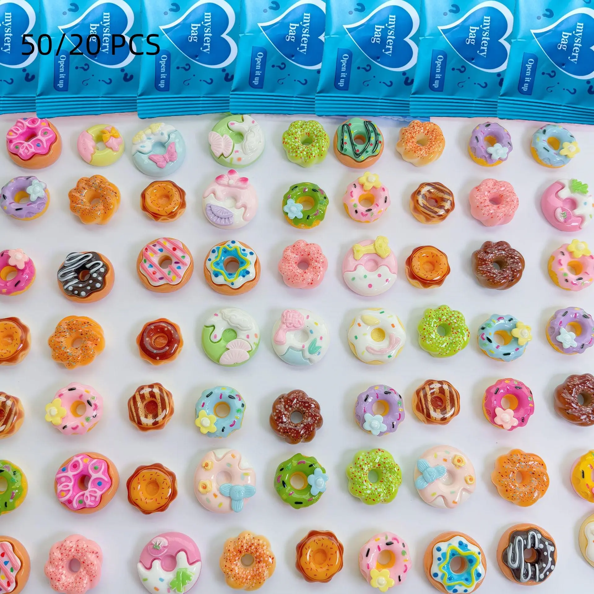 20/50pcs Realistic Artificial Food Toys Dessert Donuts Random Individual Packaging, Kitchen DIY Creative Accessories, Play Kitchen Accessories, Playhouse Accessories, Home Decor, Party Gifts