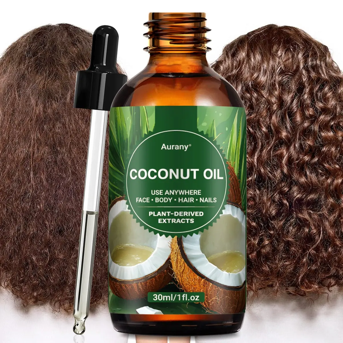 Coconut Oil,Coconut Oil For Skin,Coconut Oil For Hair,Safe For Face, Body, Hair & Nails, Deeply Conditions Hair & Scalp,Helps Tame Frizz,Lightweight & Non-Greasy, Moisturizing Oil