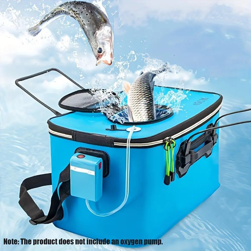 Foldable Fishing Bucket with Shoulder Strap, 1-Count Thickened Portable Outdoor Fishing Bag, Fishing Tackle Equipment, Sport Fishing Accessory