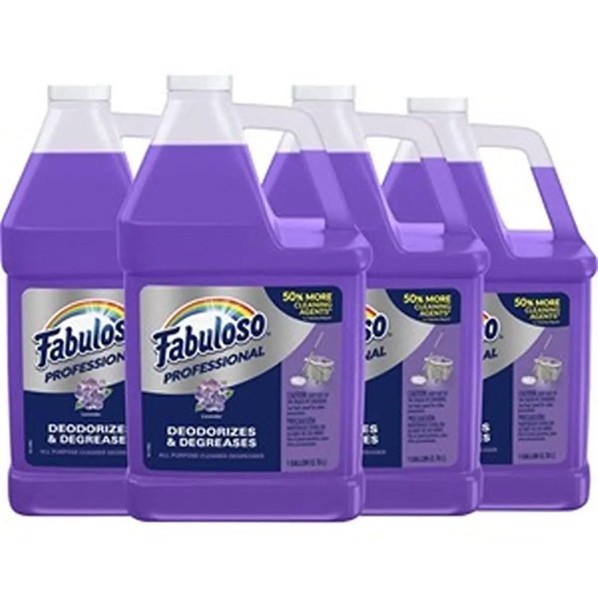 212 MAIN Fabuloso Lavender All-Purpose Home Supplies Cleaner, Purple, Neutral pH, 4-Pack with Reusable Containers for Floor, Toilet Cleaning, Fresh Scent
