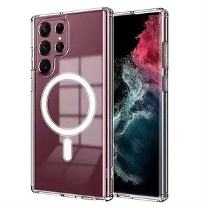 Clear Wireless Charging Tpu Magnetic Suction Cell Phone Case for Galaxy S26 S25 S24 S23 S22 S21 Ultra Plus
