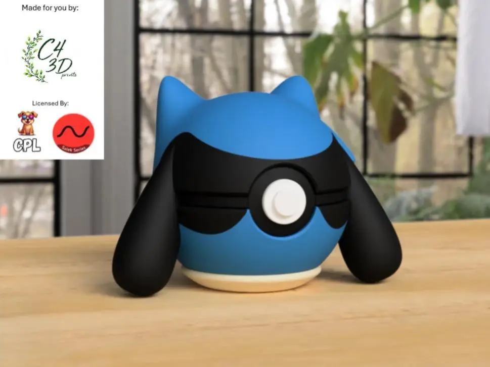 Riolu Ball - 1st Print - High-Quality PLA, 3D Printed Pokeball Figure, Decor