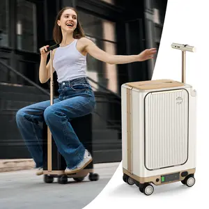 【TSA-Approved】Electric Suitcase Scooter, Electric Riding Luggage with 250W Motor, Removable 95.7Wh Battery (Pressure-Resistant & Explosion-Proof) | 38L Storage, Ultra-Lightweight 13.2LBS, Adjustable Speed 2.5-8MPH, Hard Shell Spinner Suitcase with TSA Loc