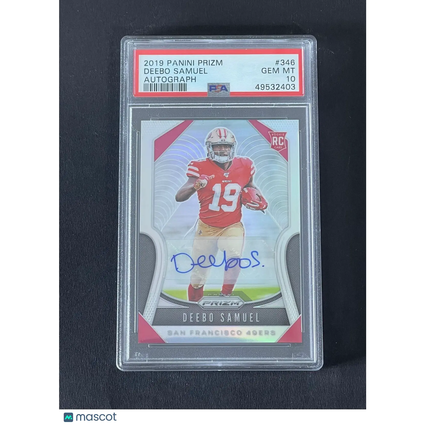 Deebo Samuel 2019 Panini Prizm #346 Rookie Signed Card PSA 10 Autographed