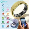 COLMI Smart Ring 2 Radiant - 5 ATM Waterproof Automatic Fitness Tracker, Bluetooth Digital Wireless Wearable, Women's-Friendly Design, Temp Tracking, App Connection, Couples Option, Gold & Black, Charging Box, Long-Lasting Battery, Electronic Gadget,techv