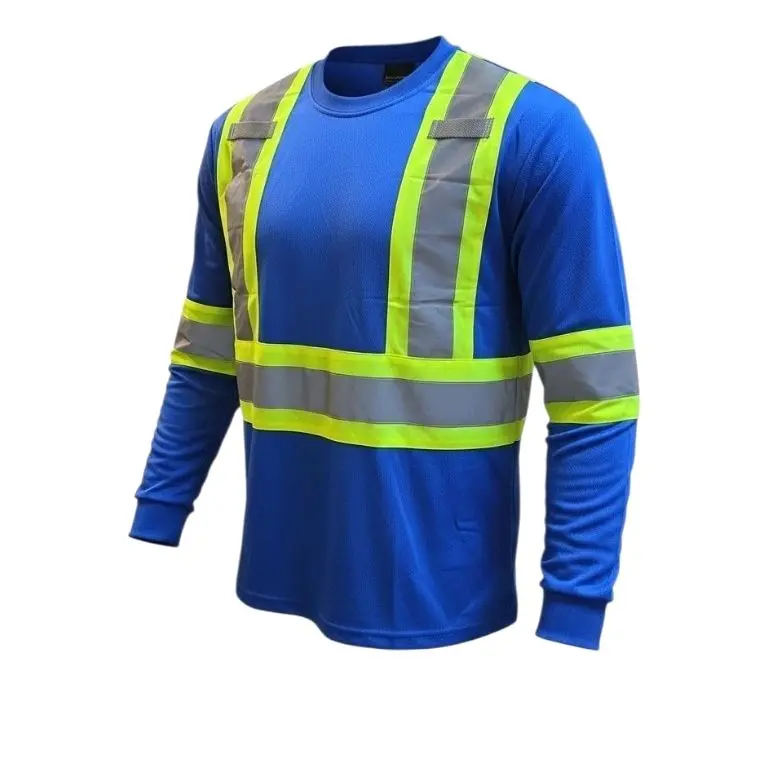 Long-Sleeve safety Shirts  Balck and Blue
