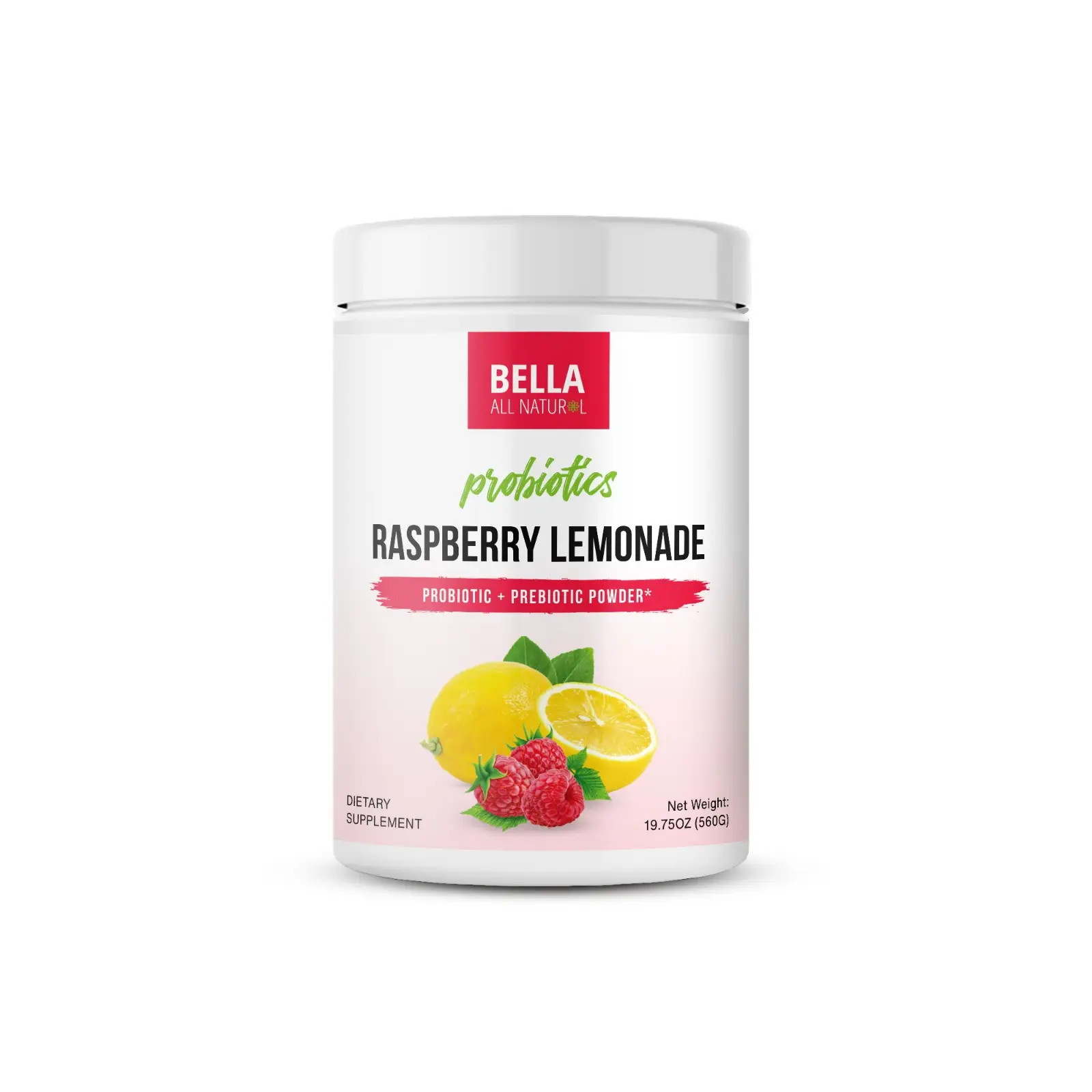 Bella All Natural Probiotics Raspberry Lemonade for Healthier Lifestyle