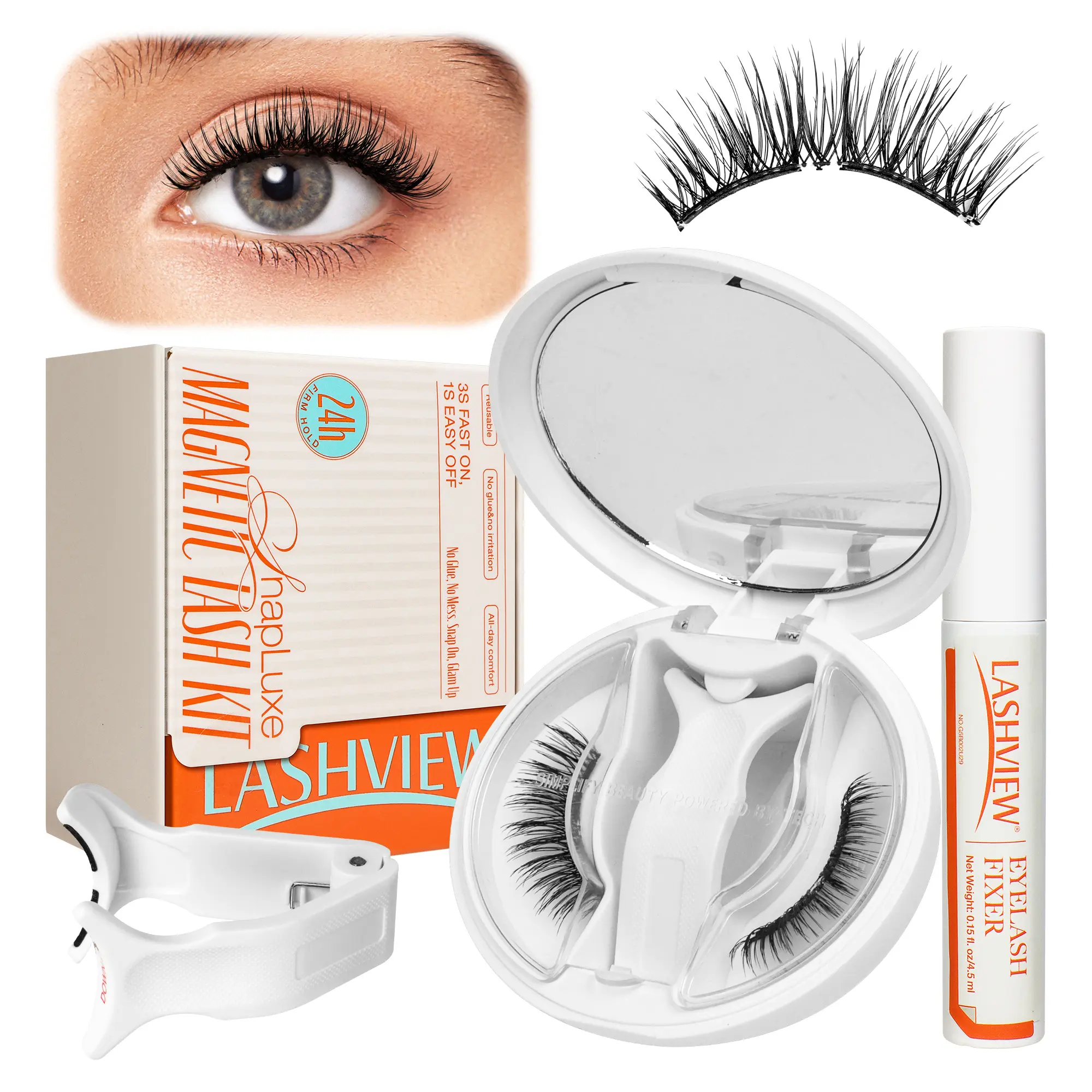 [TikTokShopNewYear] LASHVIEW Soft Magnetic Eyelashes Kit No Glue or Eyeliner Needed Reusable Natural Look Makeup Lashes
