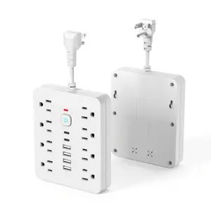 14-in-1 Power Strip Surge Protector with 8AC Outlets, 4USB & 2Type-C Ports | Multi Plug Outlet Expander, USB Wall Plug, Compact Desk Multi-plug Outlet | Flat Plug Design, Space-Saving Extension Cord for Home, Office And Kitchen