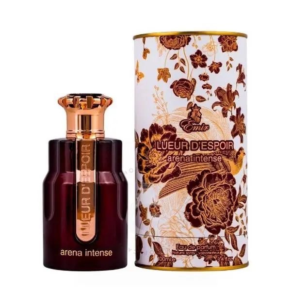 Paris Corner Lueur d'Espoir Arena Intense EDP Perfume - Spicy Citrus Arab, Amber Woody, Earthy, Bergamot Rose, Oriental Musk Scents, Long-Lasting Spray, 100ml (3.4 fl oz), Men's Fragrance, Unisex Day-Night Wear, Launched in 2025, Meeting Quality Standards