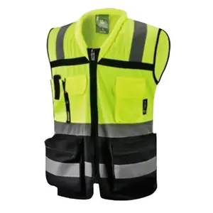 High Visibility Reflective Safety, Mesh Safety Vest with Zipper and Multi pockets (LARGE SIZES RUN SMALL SEE DESCRITION)