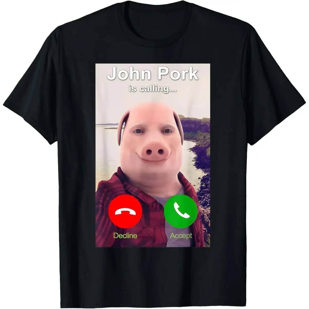 John Pork Is Calling Funny Graphic T Shirt For Men Women Casual Cotton Short Sleeve Crewneck Tee Top Daily Wear Streetwear Fashion Gift For Gaming And Pop Culture F Unisex T-shirts Round Neck Tshirt Women's T-shirts Summer T-Shirt Womenswear Cotton Tshirt