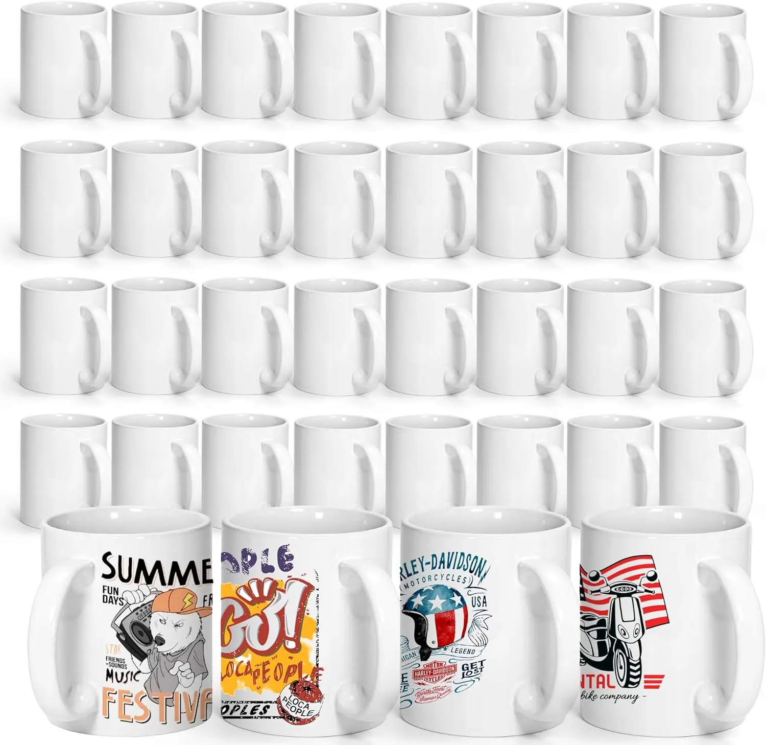 AGH 36pcs 11oz Sublimation Ceramic Mugs Blank Cups for Coffee Tea Latte Hot Cocoa DIY Crafts Home Drinkware Insulation