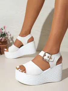 Women's Summer New Thick Sole Wedge Sandals Platform Roman Shoes Comfortable Non-Fatigue Versatile Footwear