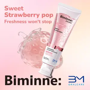 Biminne Probiotic Strawberry Toothpaste | Gentle Whitening Gel with Niacinamide | Aesthetic Oral Care