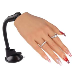 silicone hand model with stand, 1 box acrylic nail technician manicure supply, nail training practice hand, false fake hands for nail manicure